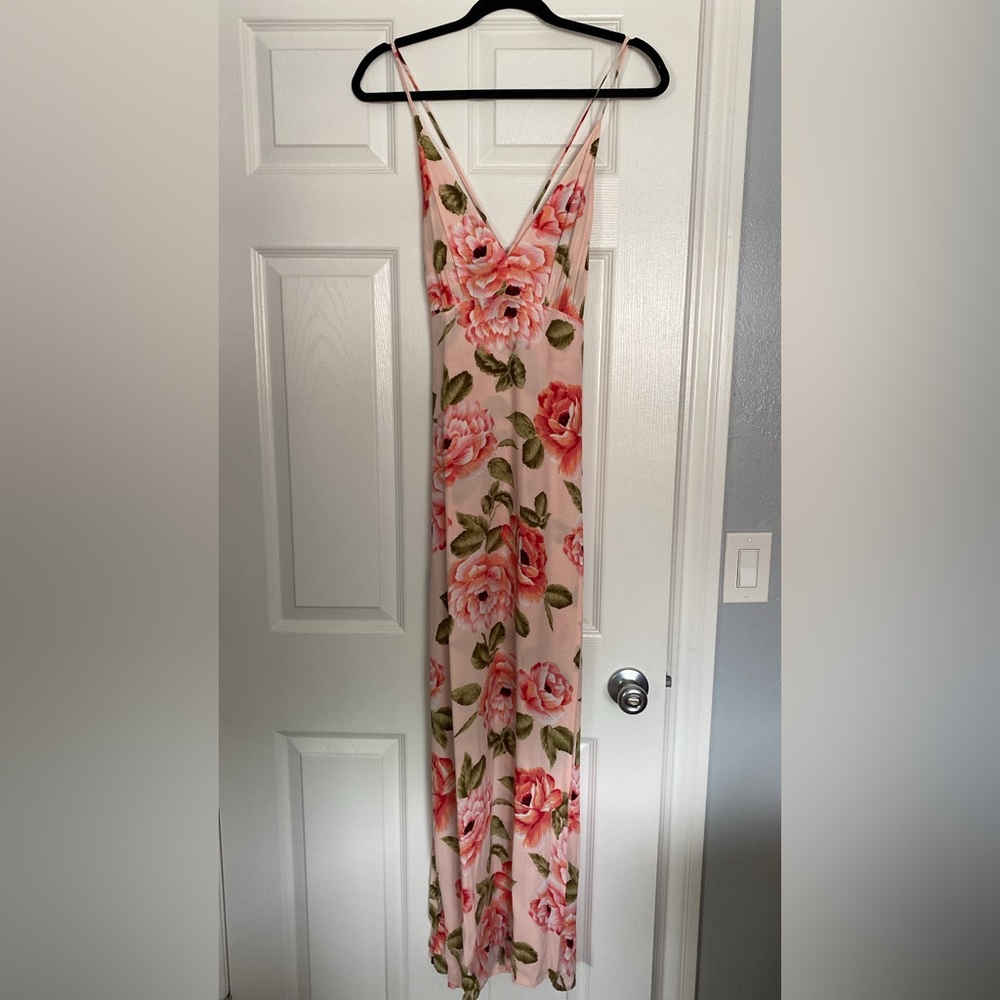 Floral dress with side slit/tie